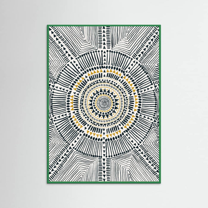 Green Wood Tribal Sun Poster