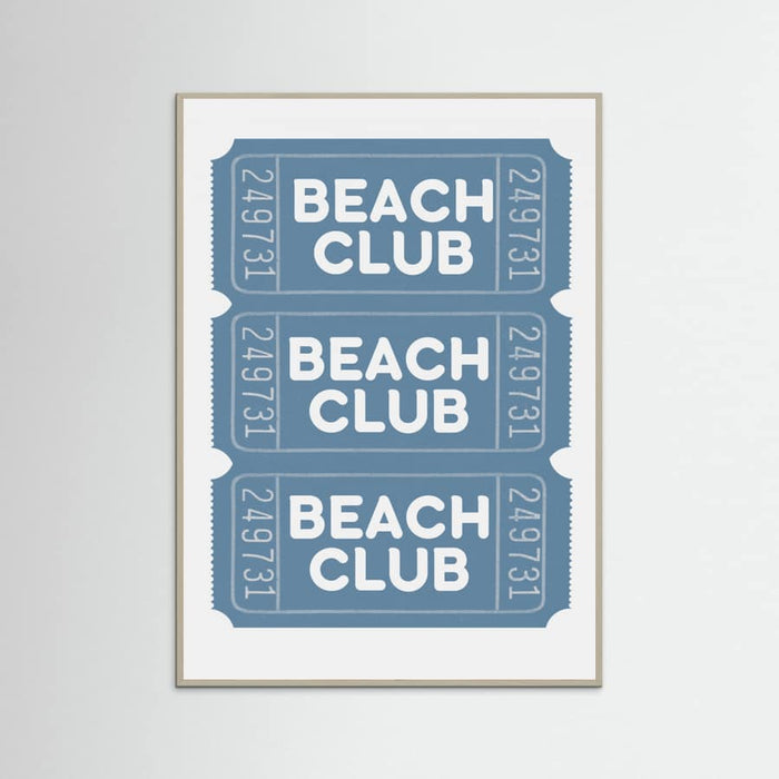 Beach Club Tickets -juliste – juliste ja taidepainatus