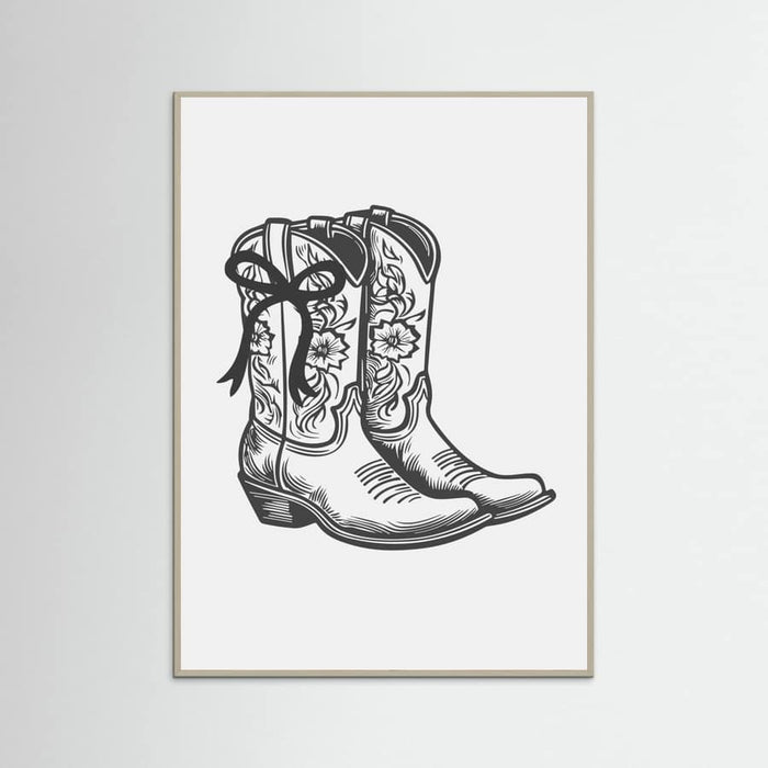 Black Cowgirl Boots with Bow Poster – Poster und Kunstdruck