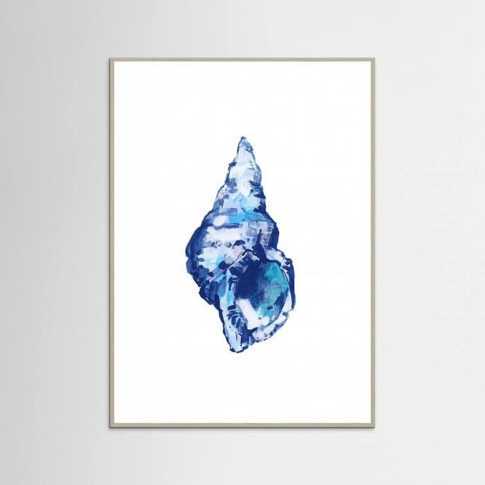 Poster Blue Seashell On White Background No 2 – poster e stampa artistica