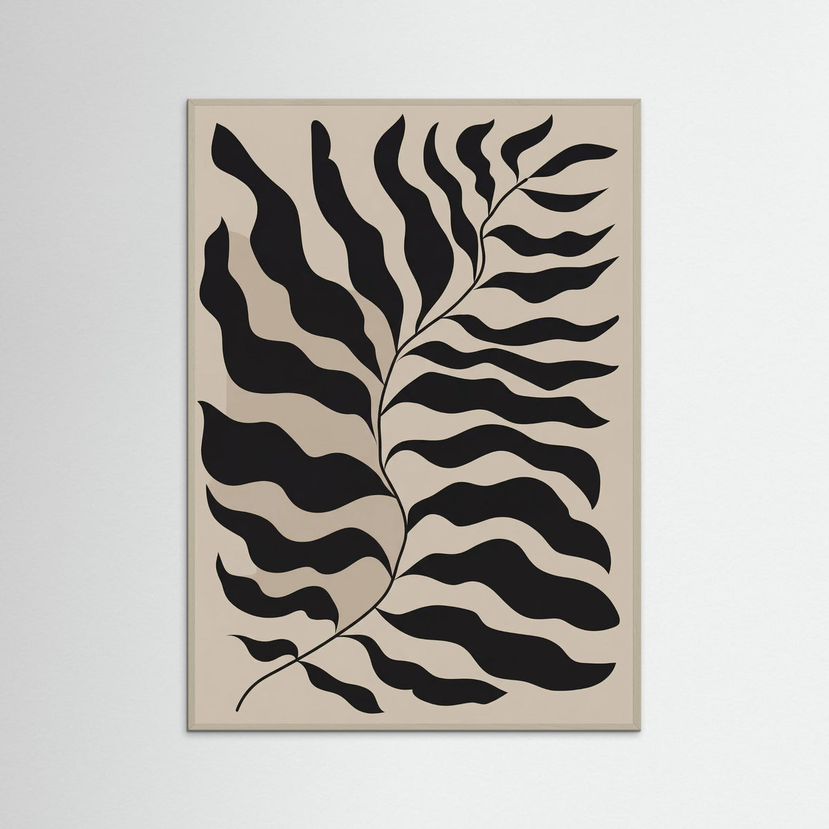 Grey Wood Bohemian Frond Abstract