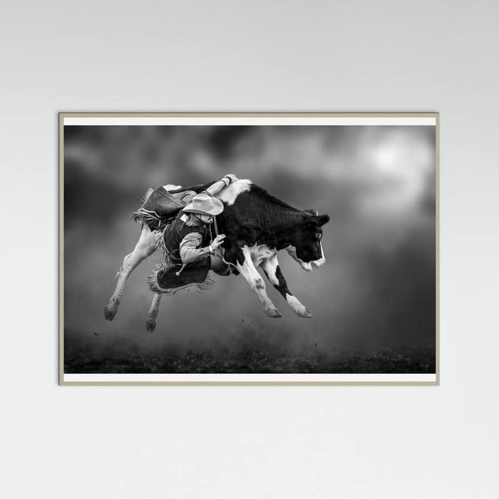 Grey Wood Bucking Calf Ride Poster