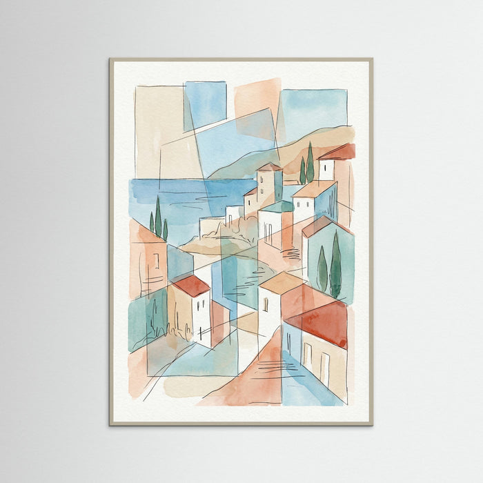 Fragmented Mediterranean View – póster e impresión artística