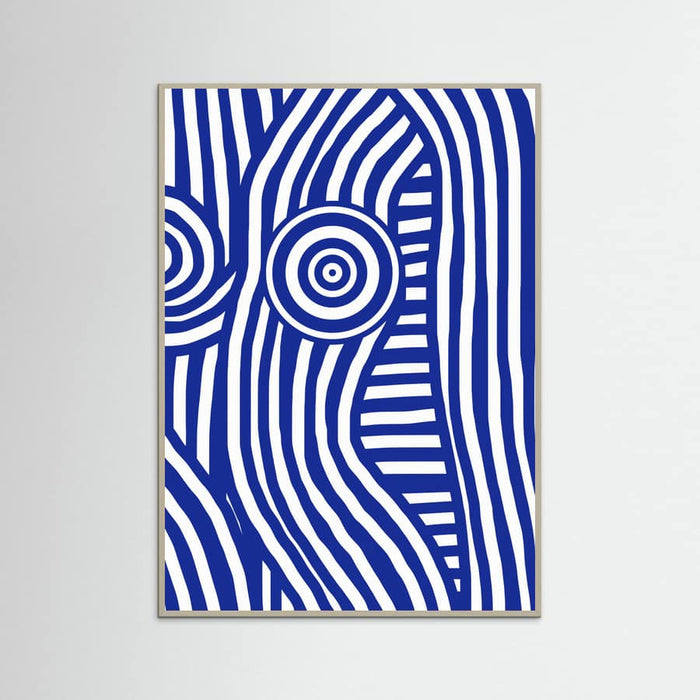 Front Blue and White Striped Nude Poster – poster and art print