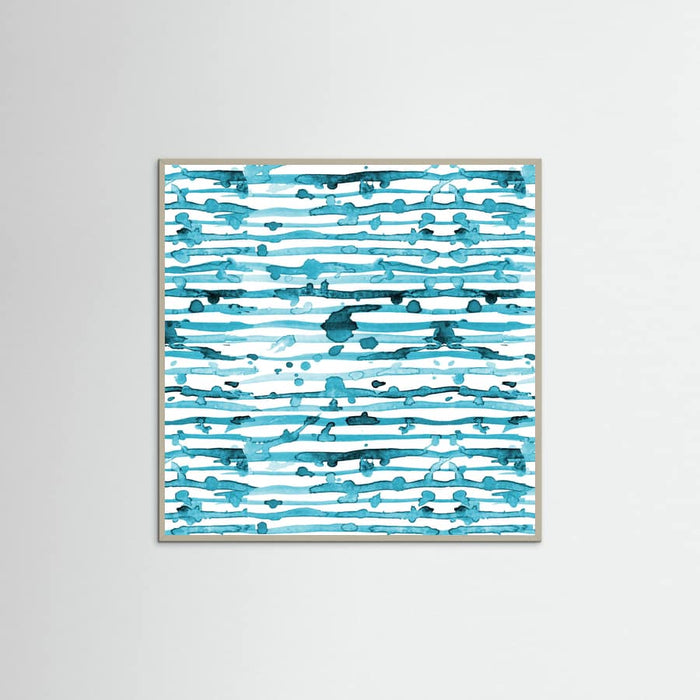 Póster Indigo Teal Line Splatter Watercolor – póster e impresión artística