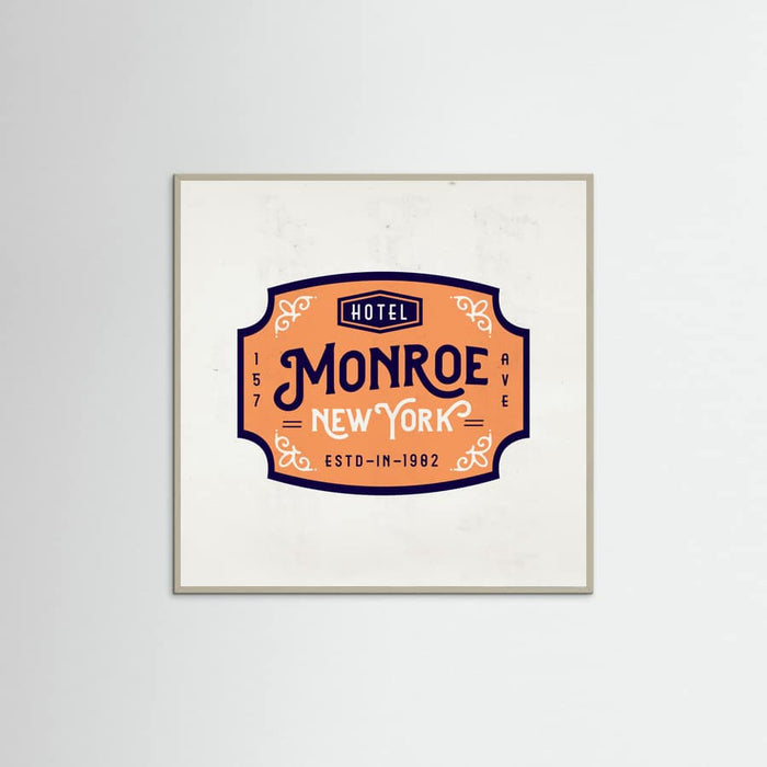 Grey Wood Monroe Hotel New York Poster