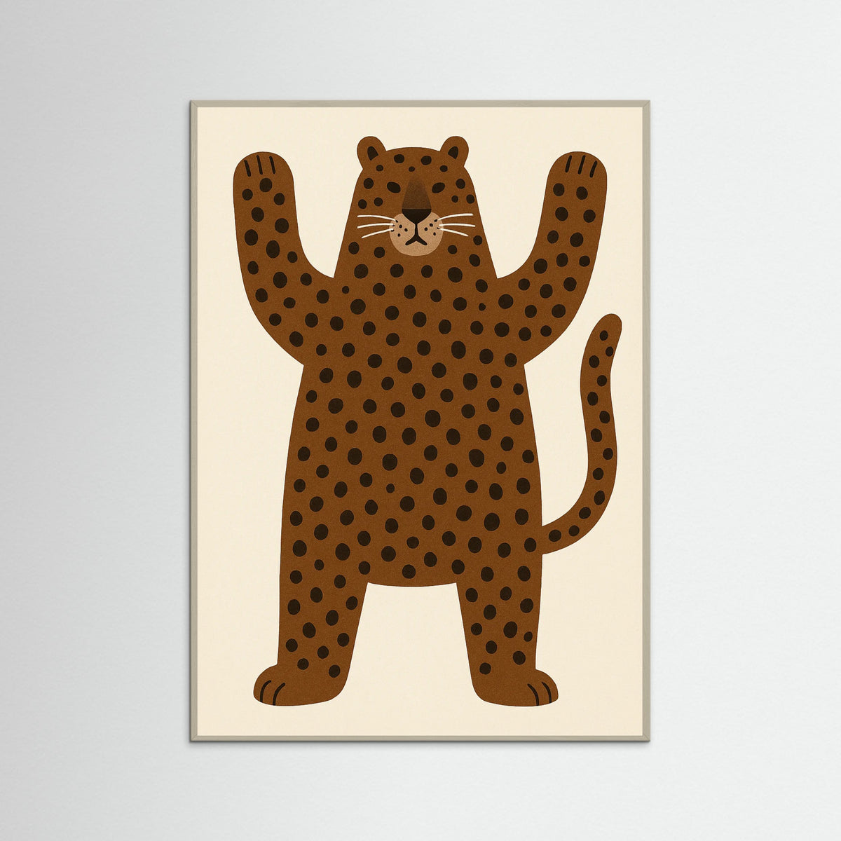Grey Wood Playful Leopard