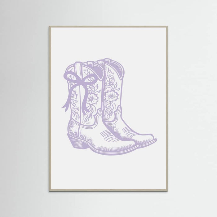 Purple Cowgirl Boots with Bow Poster – Poster und Kunstdruck