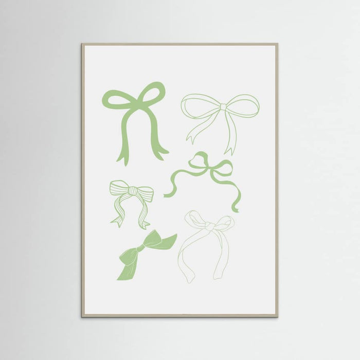 Sage Green Bows -juliste – juliste ja taidepainatus