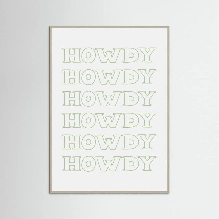 Plakat Sage Green Howdy – plakat i druk artystyczny