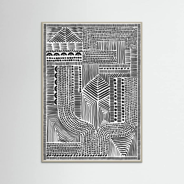 Grey Wood Tribal Abstract Poster