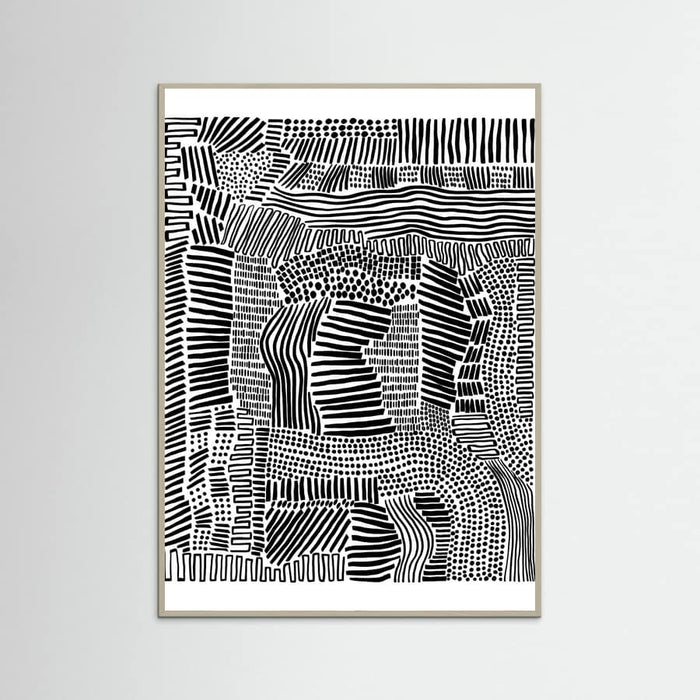Grey Wood Tribal Art Poster