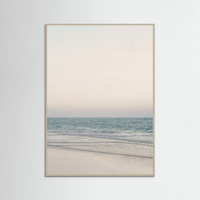 Warm Serene Beach Landscape Clear Sky Poster – plakat og kunsttryk