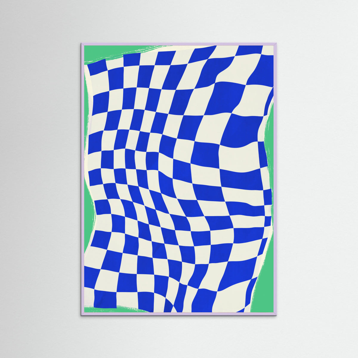 Lilac Wood Blue Checker Cloth Poster