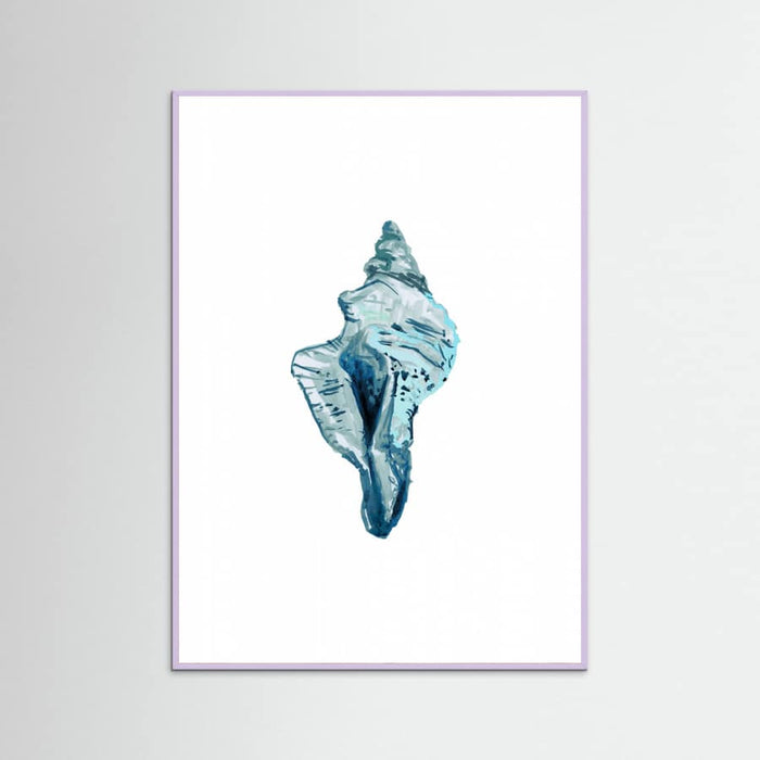 Blue Seashell On White Background No4 Poster – poster och konsttryck