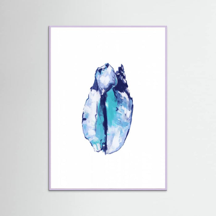 Blue Seashell On White Background No5 Poster – Poster und Kunstdruck