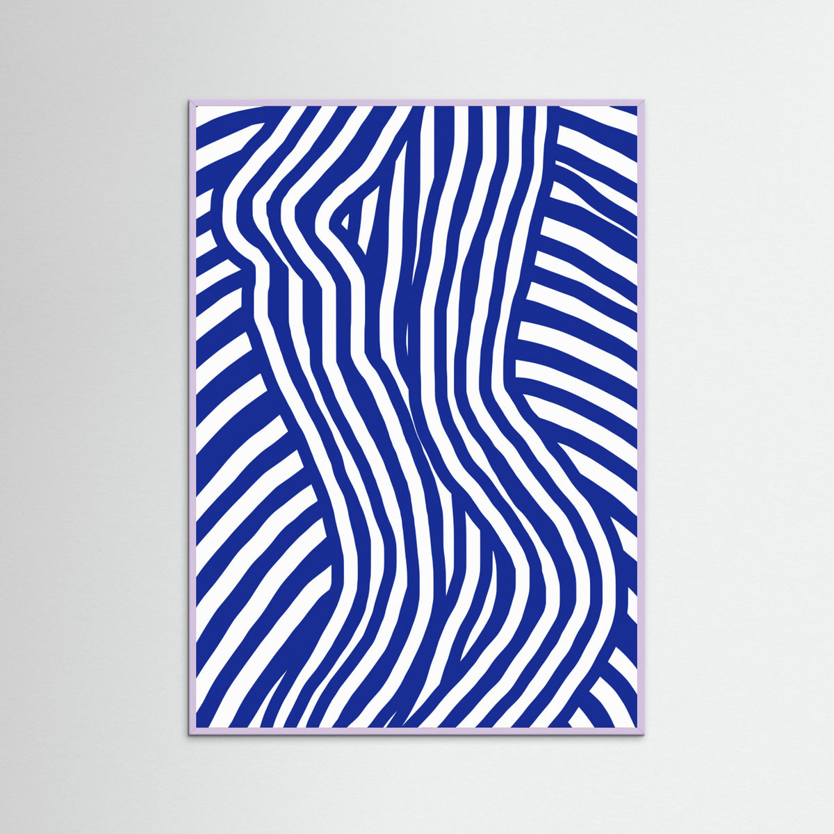 Lilac Wood Blue and White Striped Nude Poster
