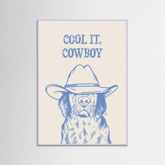Lilac Wood Cool it Cowboy Blue Poster