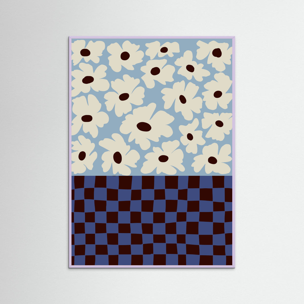 Lilac Wood Flowers_checkerboard Poster