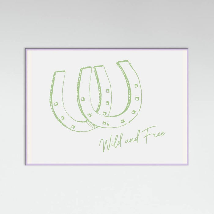 Horseshoe Wild and Free Sage Green Poster – plakat og kunsttryk