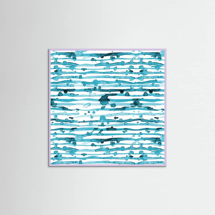 Póster Indigo Teal Line Splatter Watercolor – póster e impresión artística