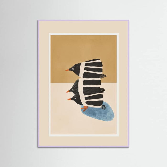 Minimal Penguin Stack Poster – poster och konsttryck