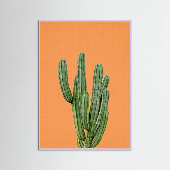 Lilac Wood Orange Cactus Poster