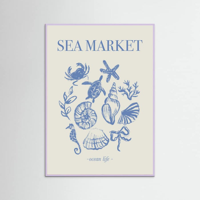Sea Market Blue Artprint Poster – Poster und Kunstdruck