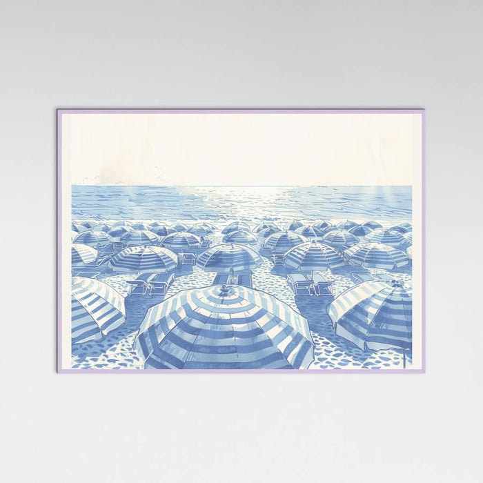Striped Umbrellas Parchment Poster – poster och konsttryck