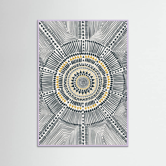 Lilac Wood Tribal Sun Poster