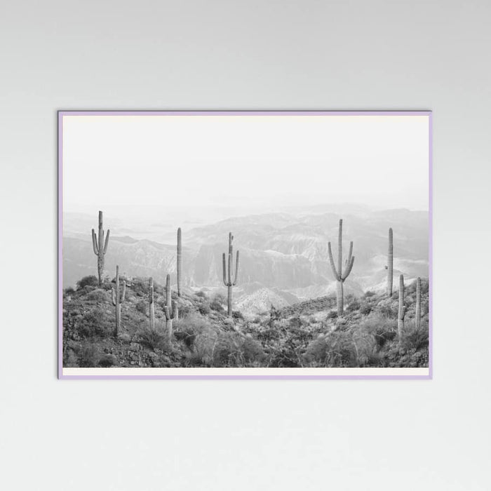Lilac Wood Western Cactus Poster