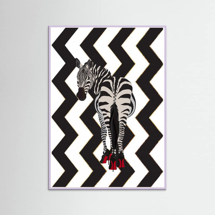 Zebra Heels Zigzag Poster – plakat og kunsttryk