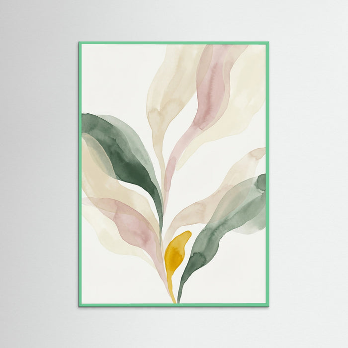 Mint Wood Abstract Petal Forms