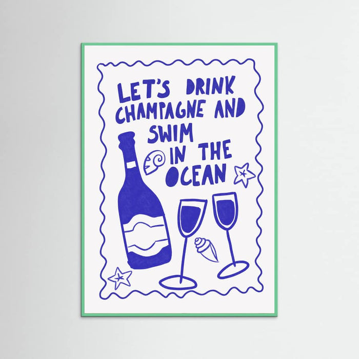 Plakat Champagne by the ocean – plakat i druk artystyczny