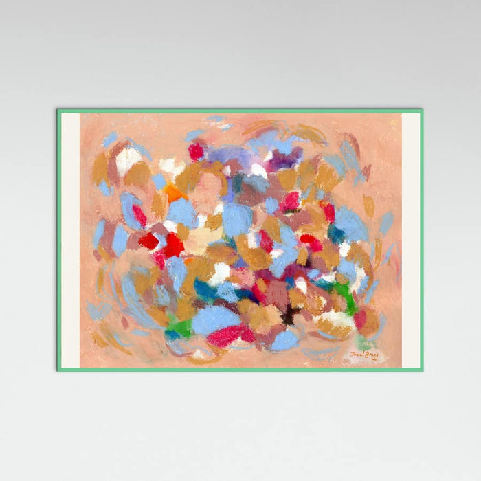 Mint Wood Confetti Garden I Poster