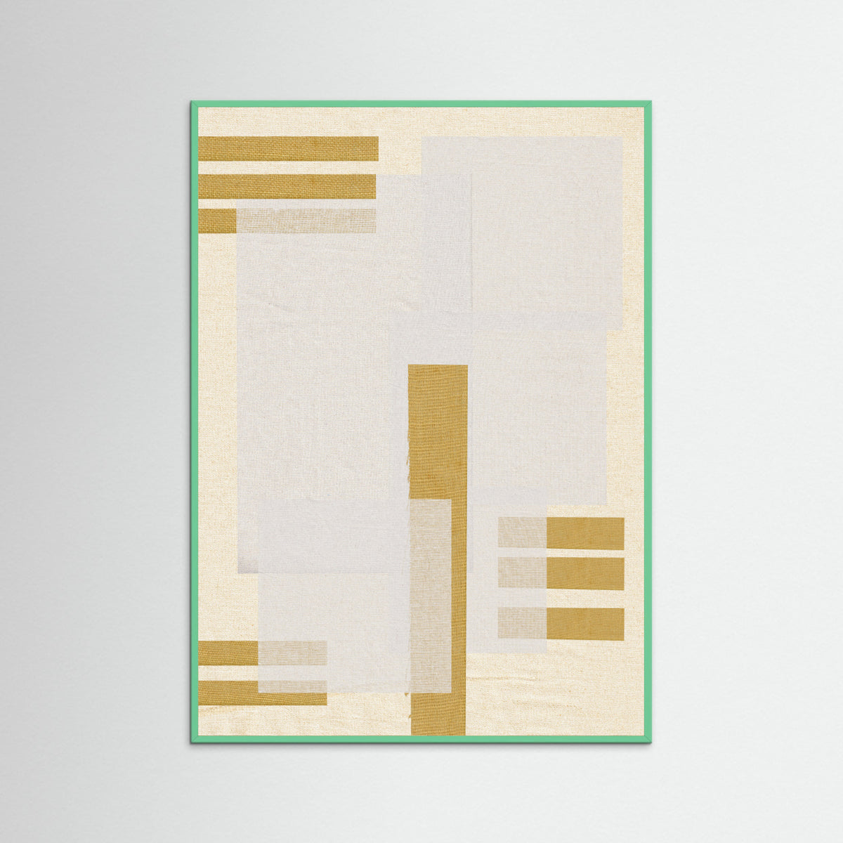 Mint Wood Fabric Pattern Collage No.2 Poster