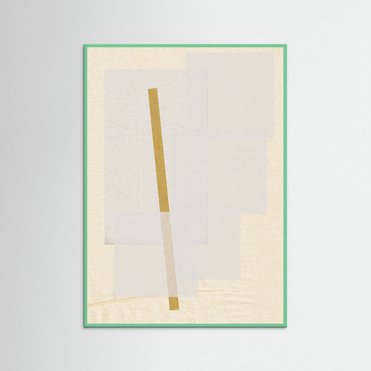 Mint Wood Fabric Pattern Collage No.3 Poster