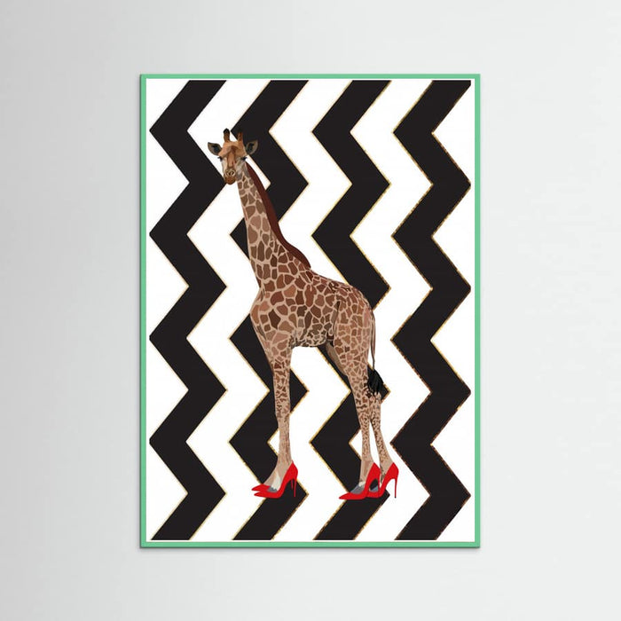 Plakat Giraffe Heels zigzag – plakat i druk artystyczny