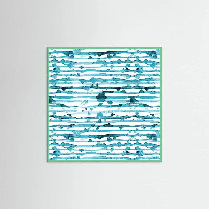 Póster Indigo Teal Line Splatter Watercolor – póster e impresión artística