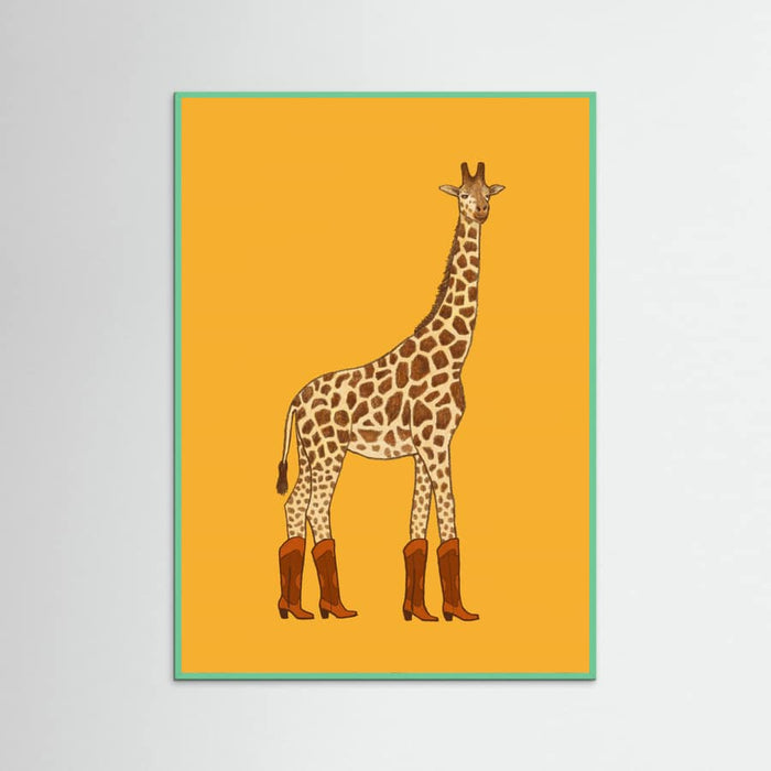 Mint Wood Jolene the Cowgirl Giraffe Poster