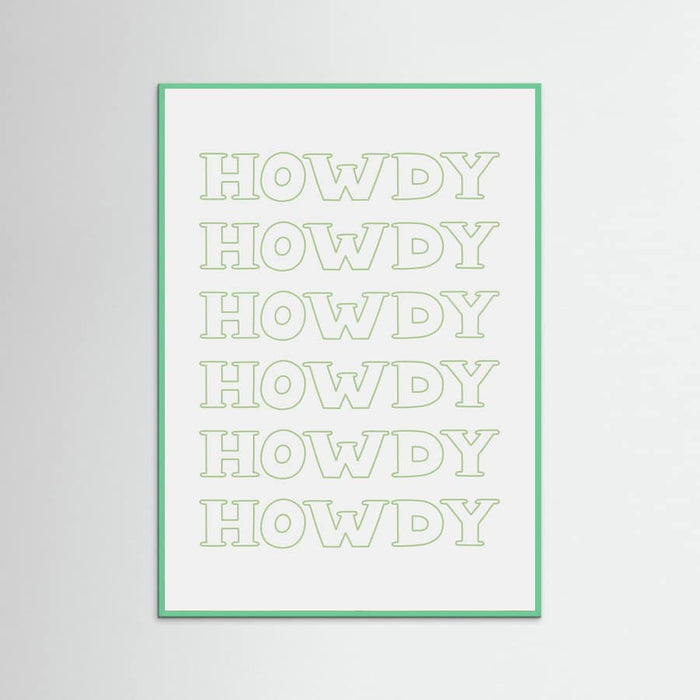 Plakat Sage Green Howdy – plakat i druk artystyczny