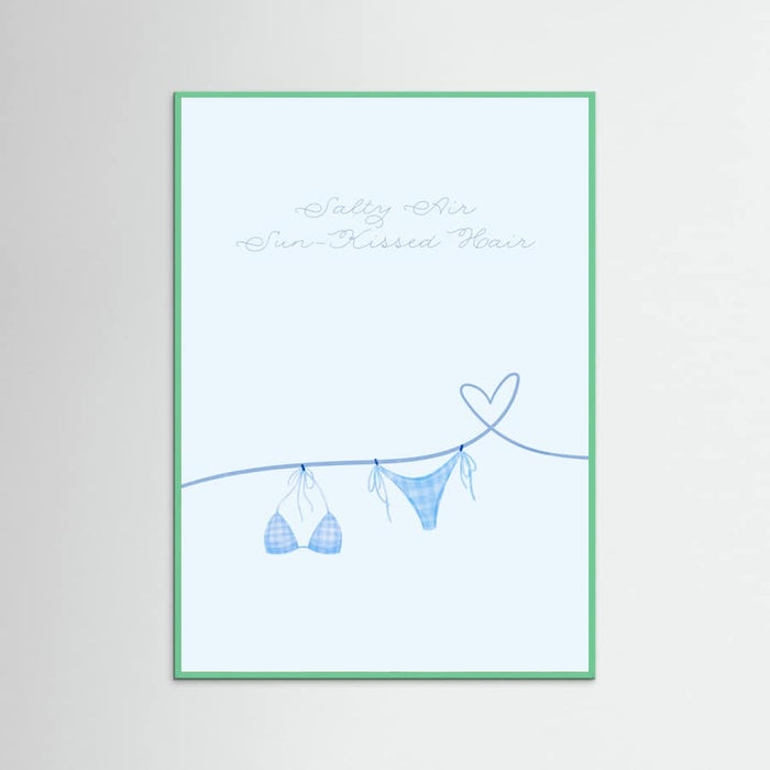 Salty Air Sun Kissed Hair Blue Bikini Poster – poster and art print