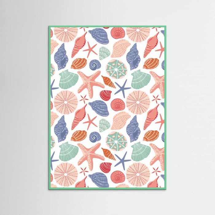 Seashells and Starfish - White Poster – poster and art print
