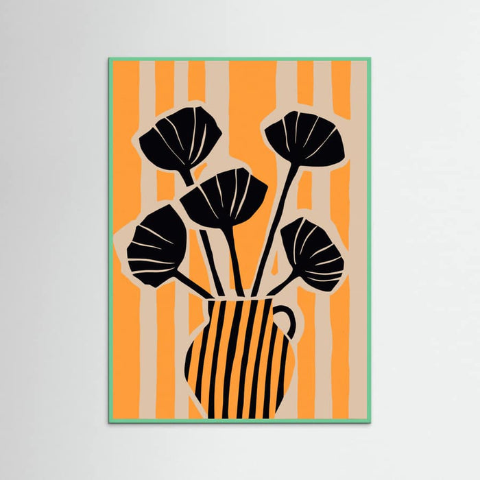 Striped Still Life Yellow Poster – plakat og kunsttryk