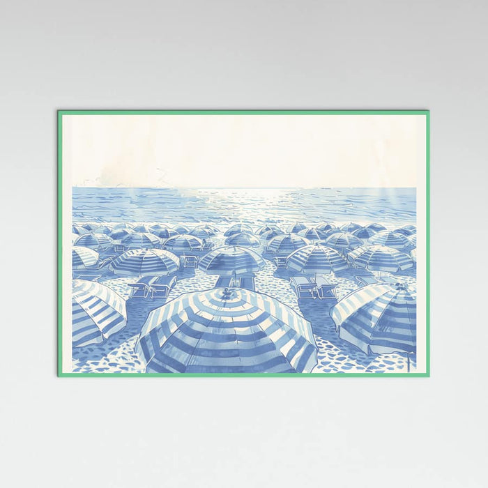 Striped Umbrellas Parchment Poster – poster och konsttryck