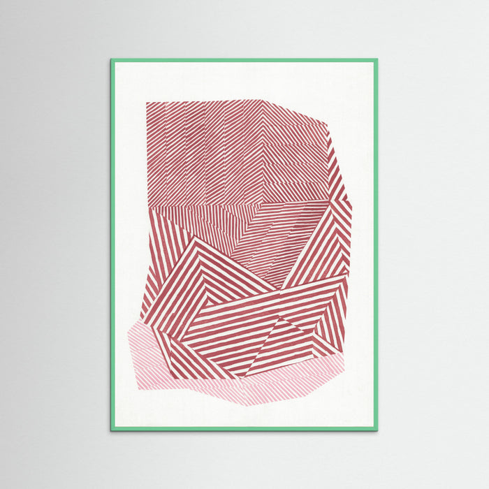 Mint Wood Striped geometric shape Poster