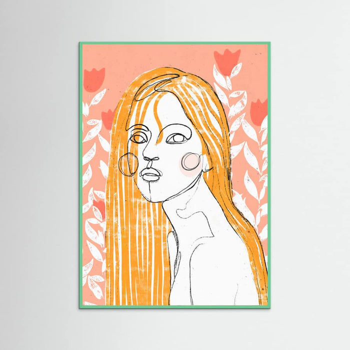 The Tulip Girl (Peach) -juliste – juliste ja taidepainatus