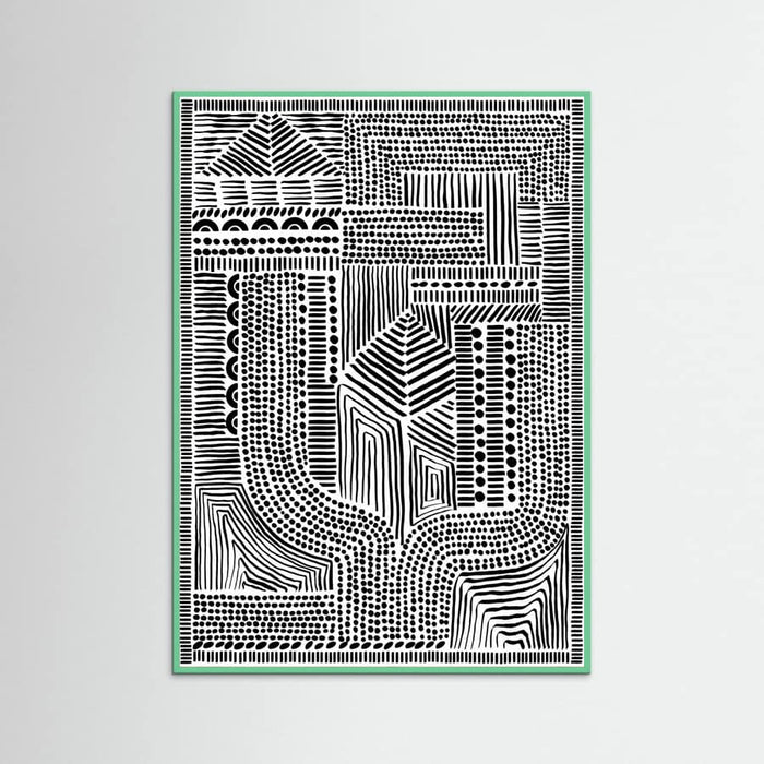 Mint Wood Tribal Abstract Poster