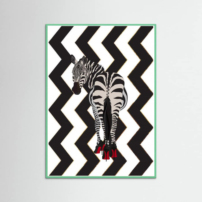 Zebra Heels Zigzag Poster – plakat og kunsttryk