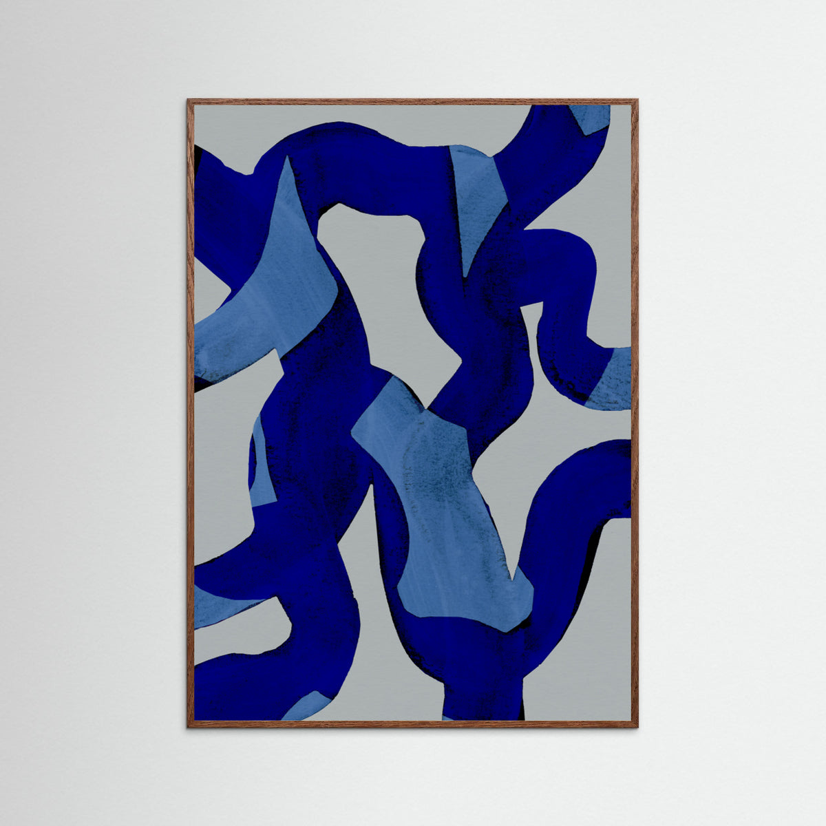 Oak Dark Abstract Brush Strokes 65X Poster